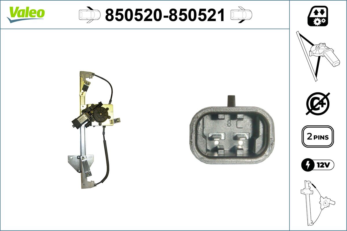 Mecanism actionare geam 850520 VALEO